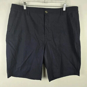 Eddie Bauer Mens MR Takeoff Chino Shorts Navy With Zippered Pockets, Size 40